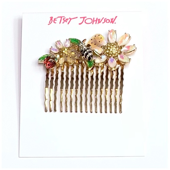 NWT Betsey Johnson Flowers Embellished Hair Comb